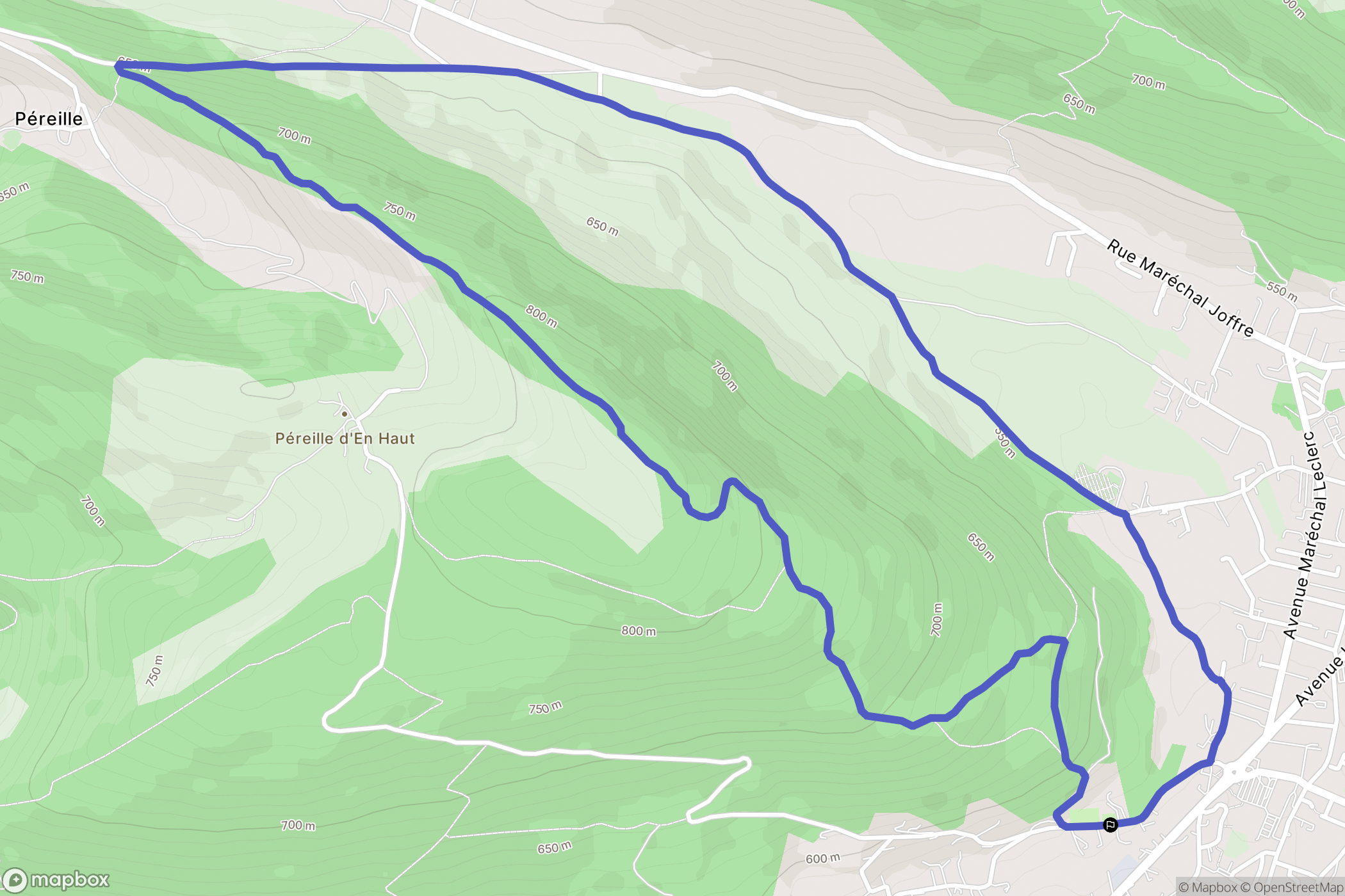 Lavelanet : carte du parcours de randonnée - France