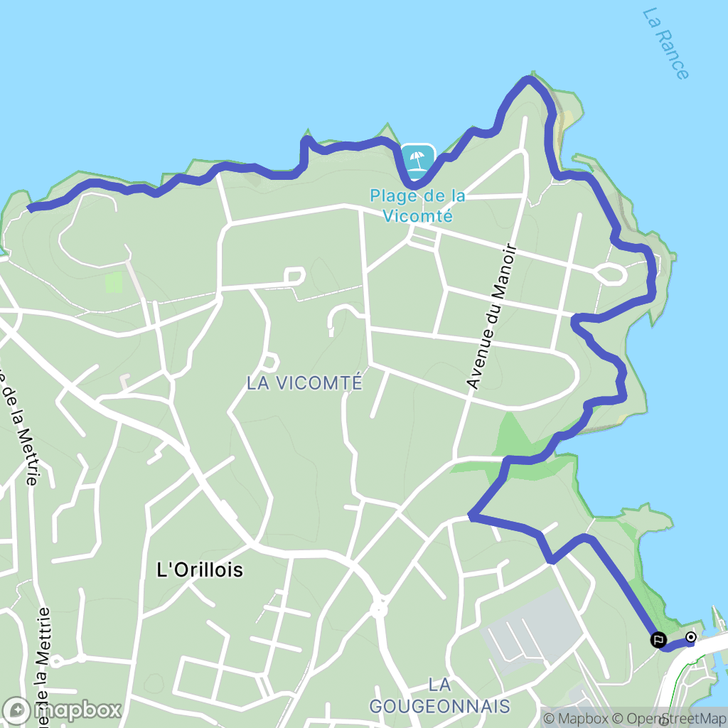 La Richardais : carte du parcours de randonnée - France