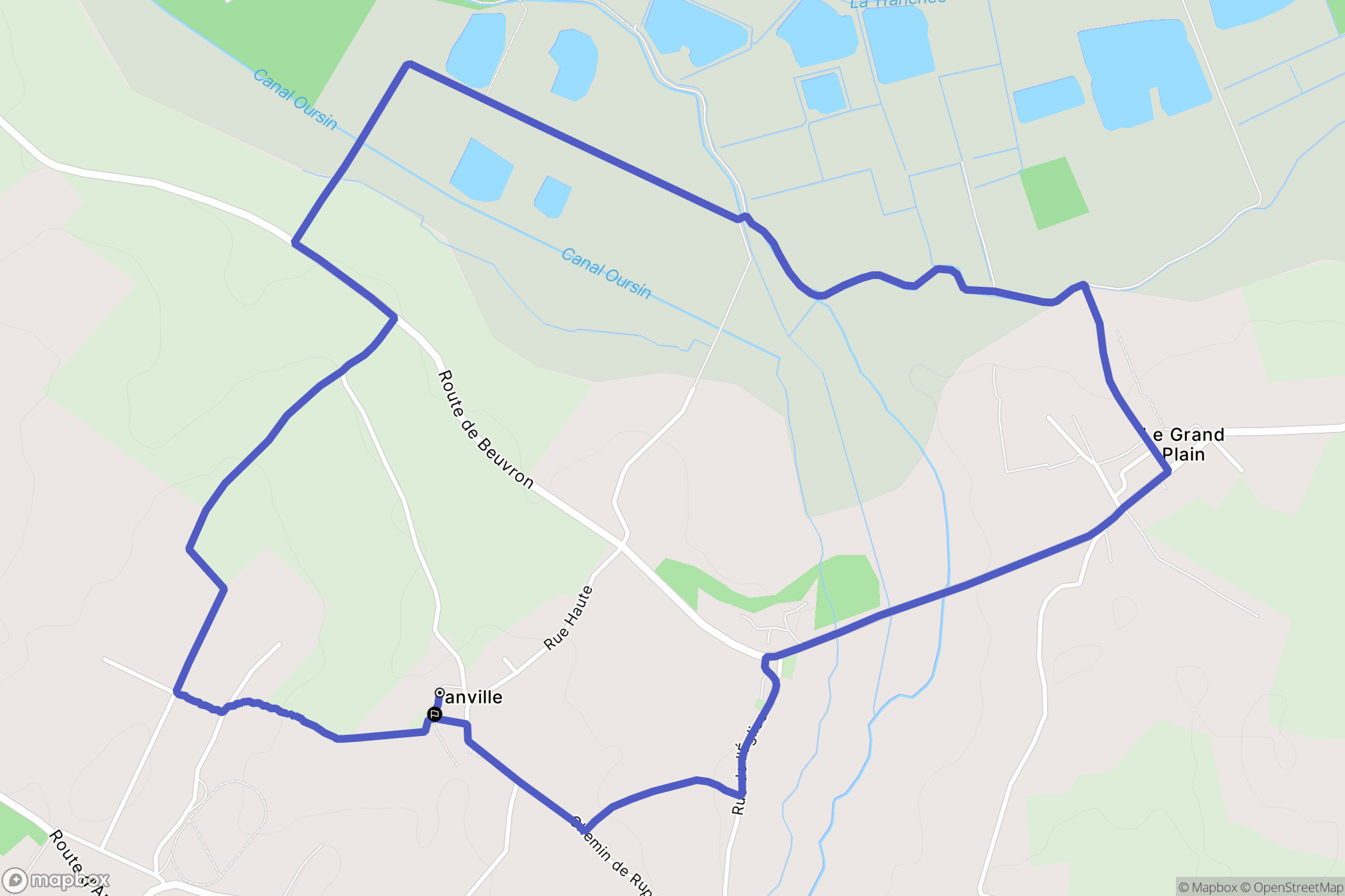 Janville : carte du parcours de randonnée - France