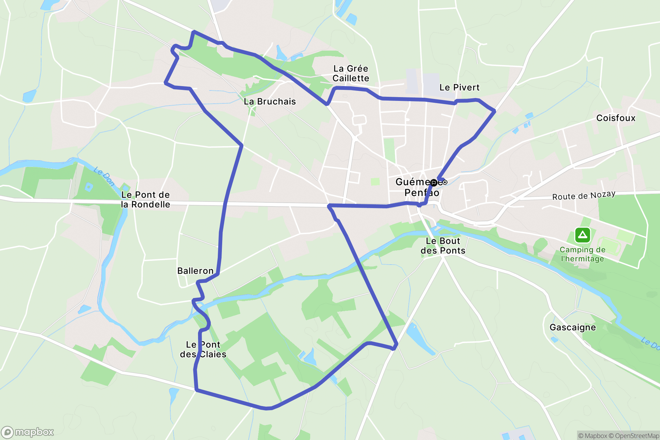 Guémené-Penfao : carte du parcours de randonnée - France