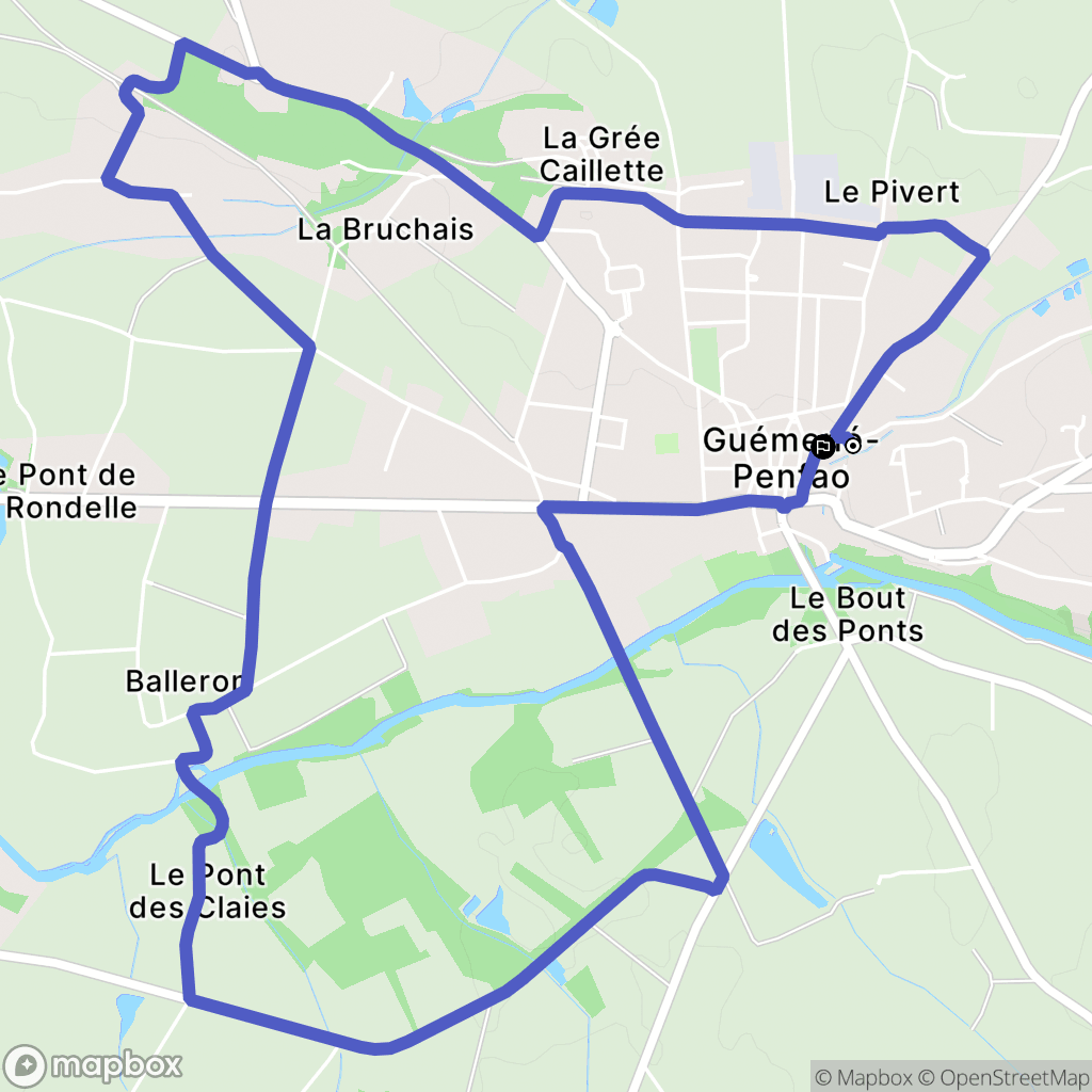 Guémené-Penfao : carte du parcours de randonnée - France