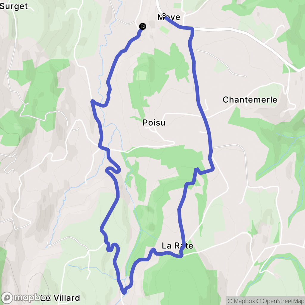 Moye : carte du parcours de randonnée - France