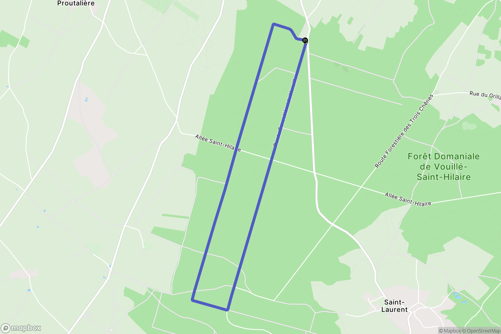Vouillé : carte du parcours de randonnée - France
