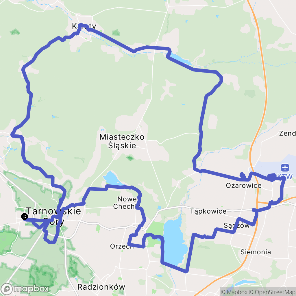 Tarnowskie Góry: mapa trasy - Poland