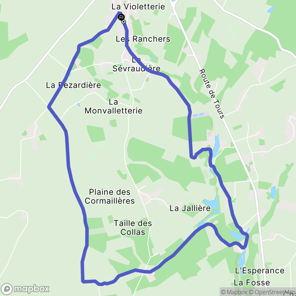 Beaumont-Louestault : carte du parcours de randonnée - France