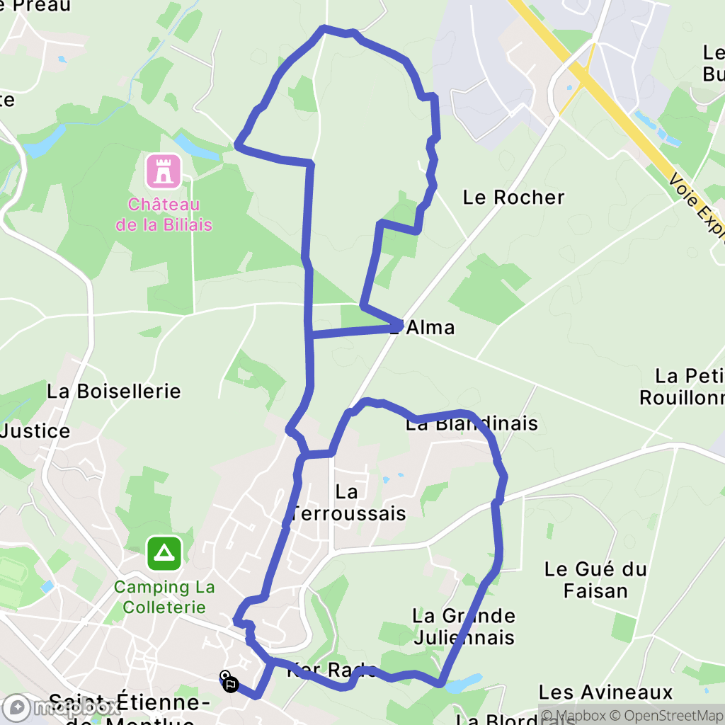 Saint-Étienne-de-Montluc : carte du parcours de randonnée - France