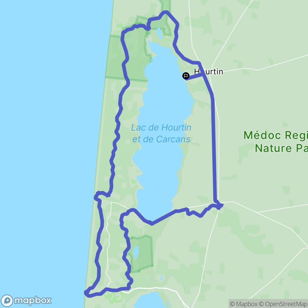 Hourtin : carte du parcours de randonnée - France