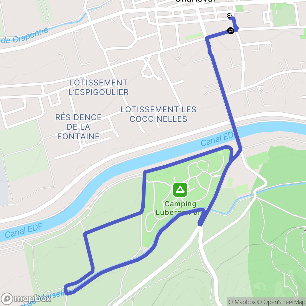 Charleval : carte du parcours de randonnée - France