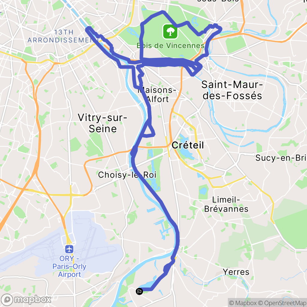 Vigneux-sur-Seine : carte du parcours de randonnée - France