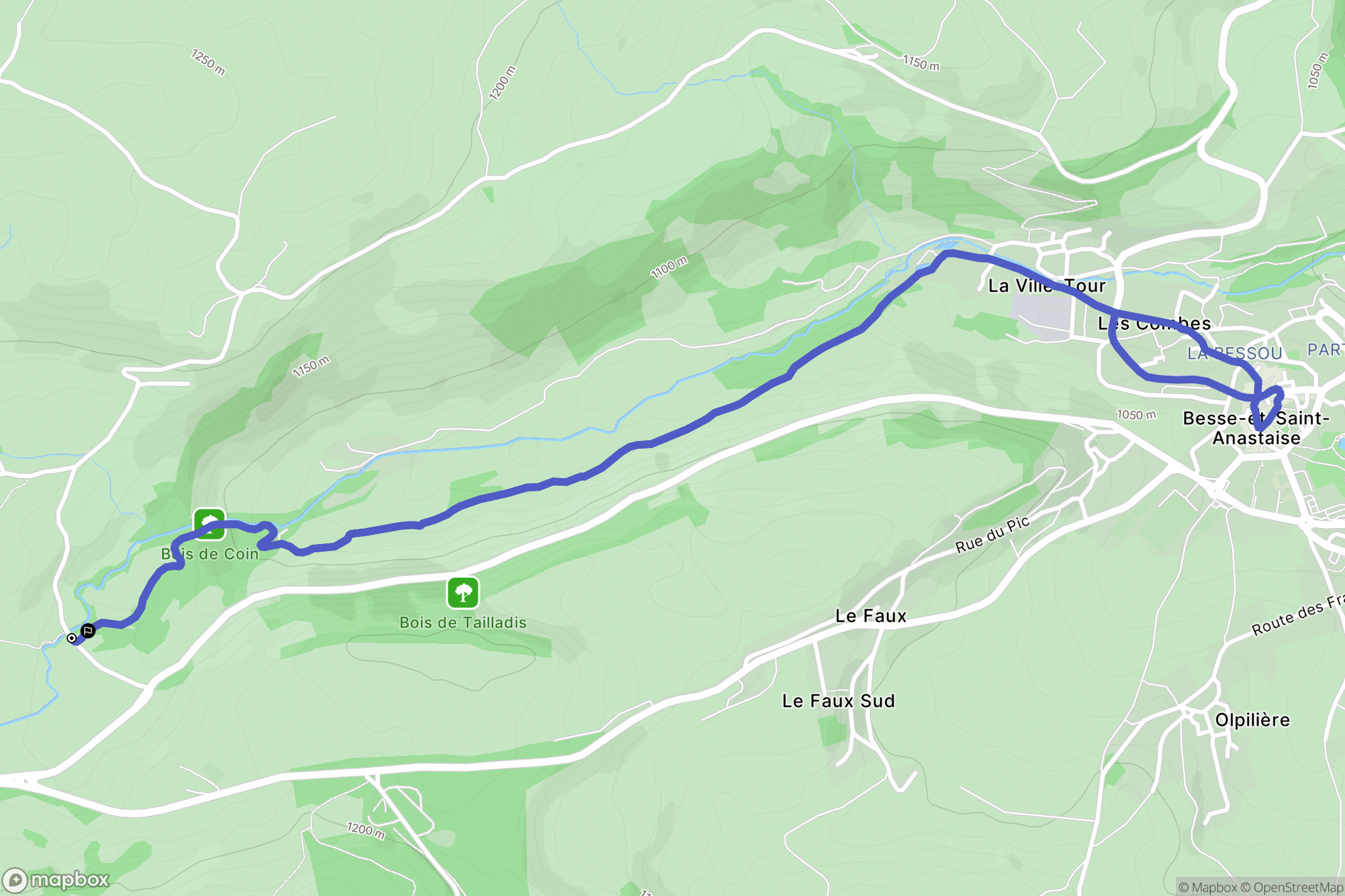 Besse-et-Saint-Anastaise : carte du parcours de randonnée - France