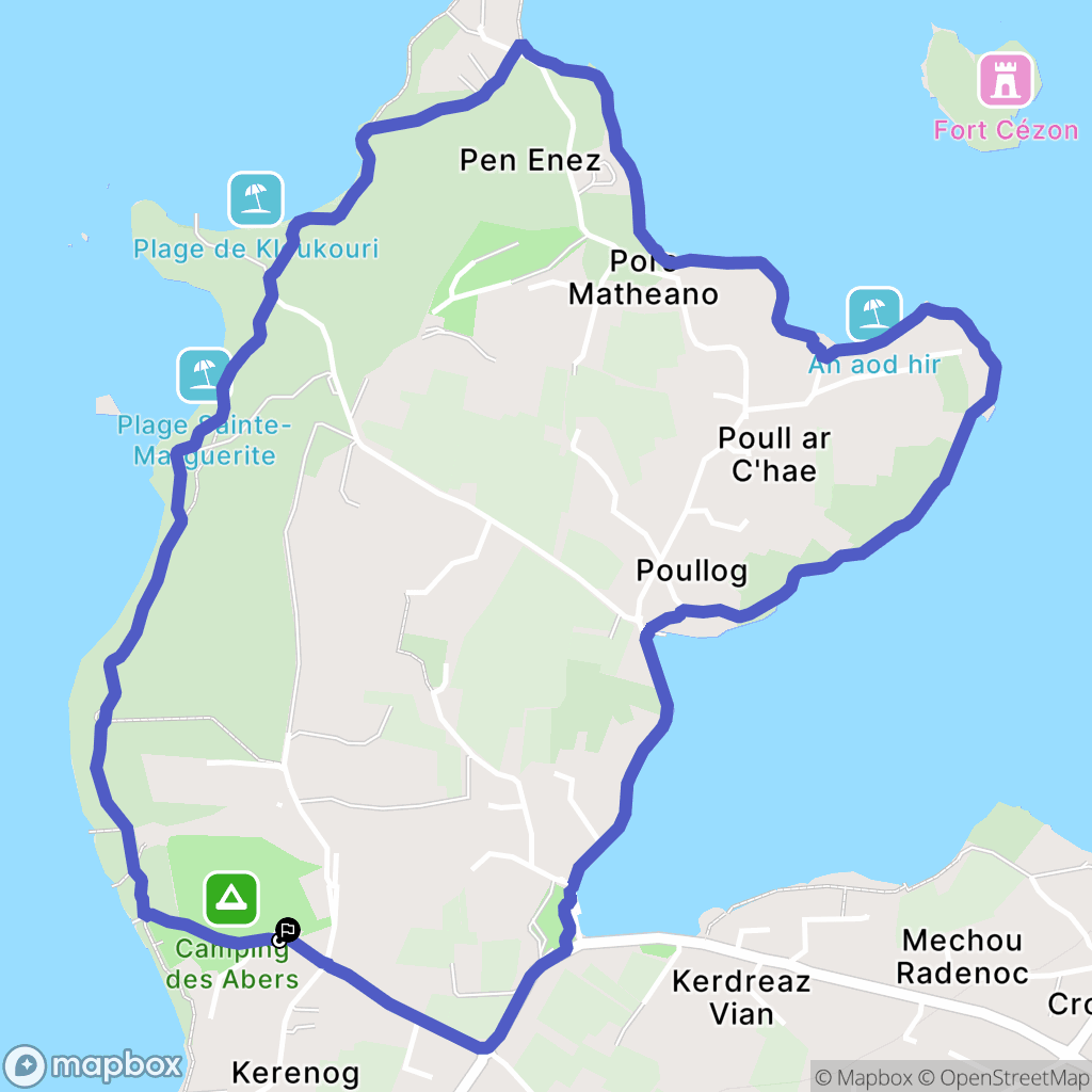 Landéda : carte du parcours de randonnée - France