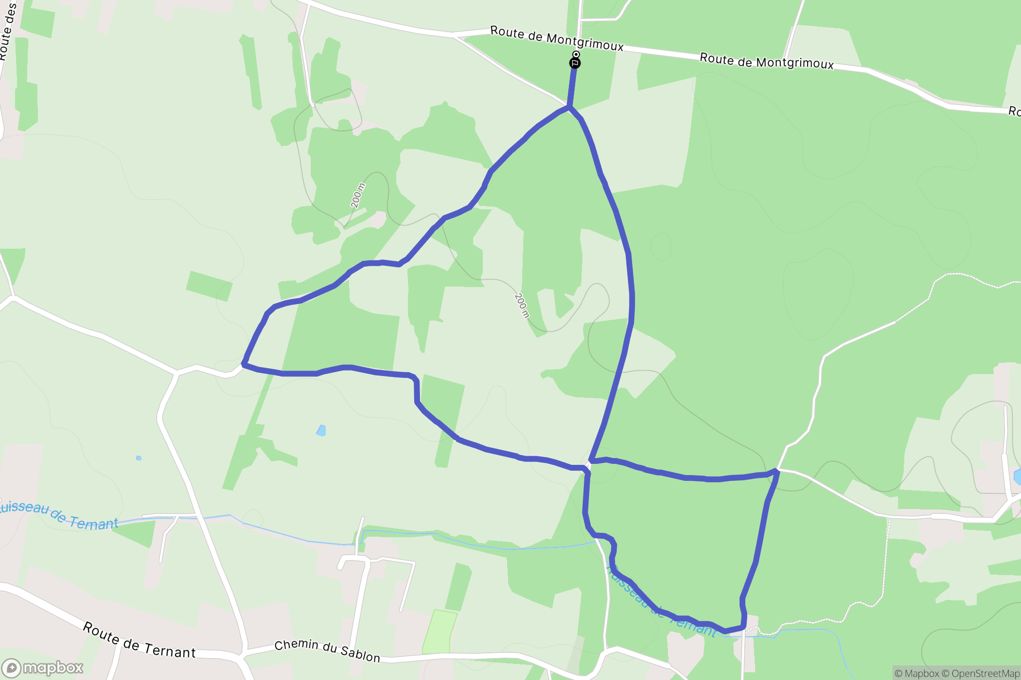 Feillens : carte du parcours de randonnée - France
