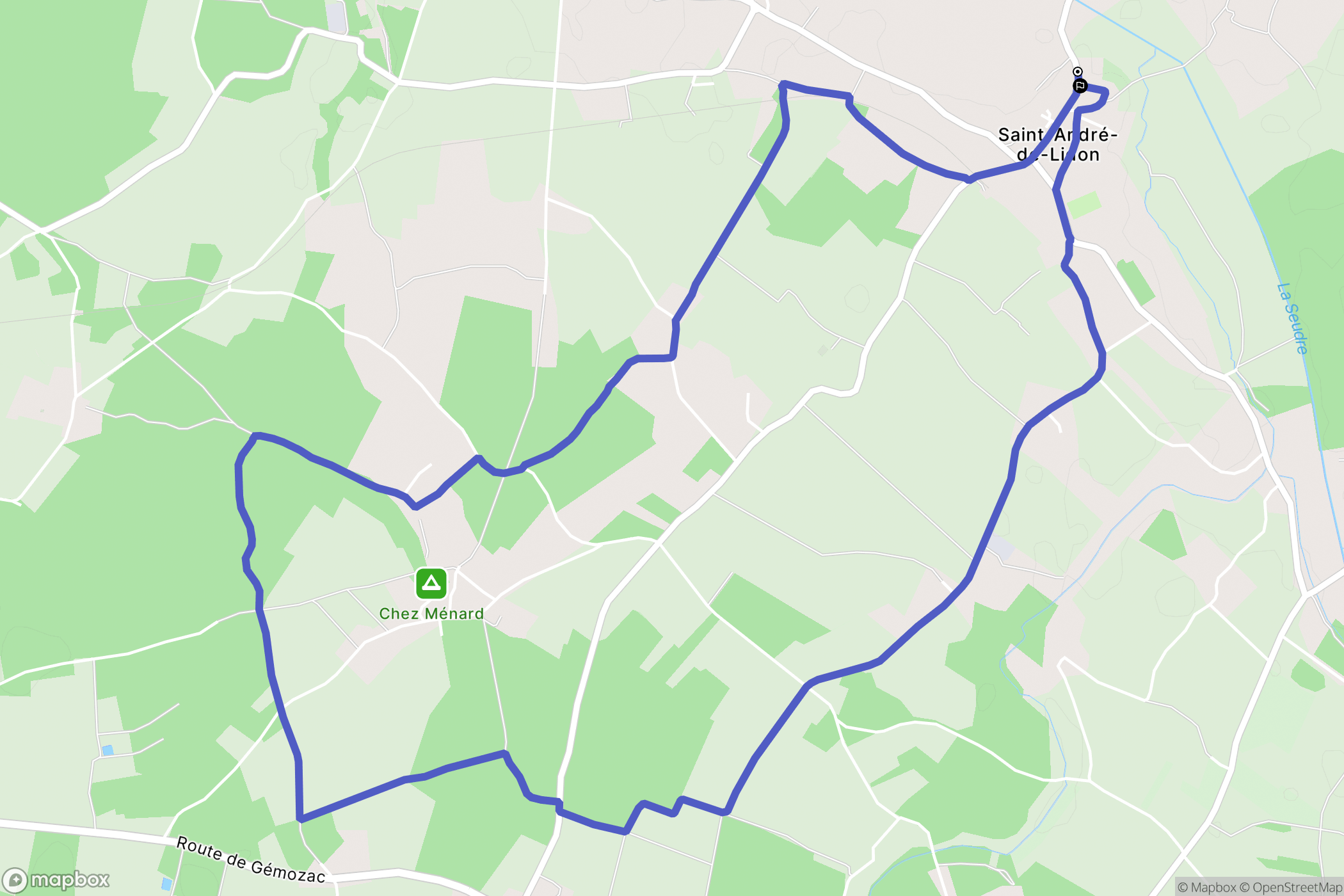 Saint-André-de-Lidon : carte du parcours de randonnée - France
