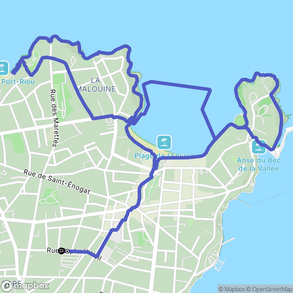 Dinard : carte du parcours de randonnée - France