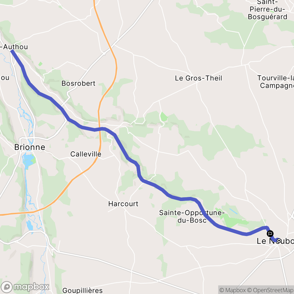 Le Neubourg : carte du parcours de randonnée - France