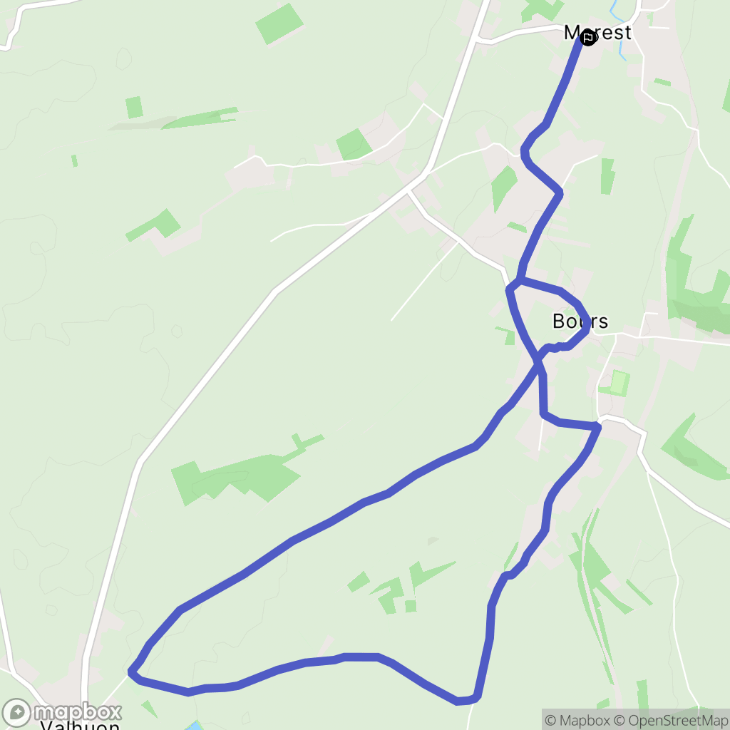 Marest : carte du parcours de randonnée - France