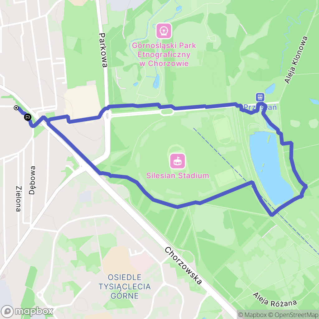 Chorzów: mapa trasy - Poland