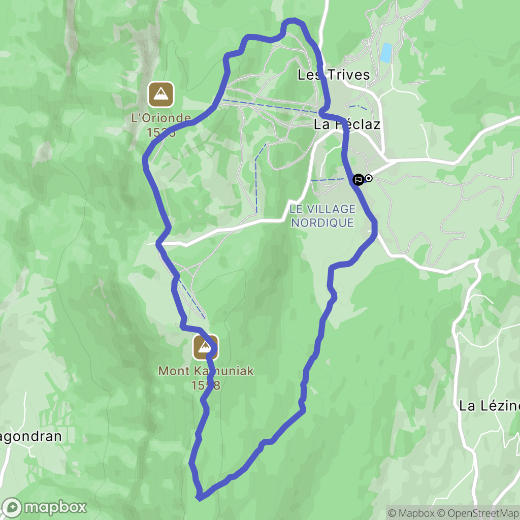 Les Déserts : carte du parcours de randonnée - France