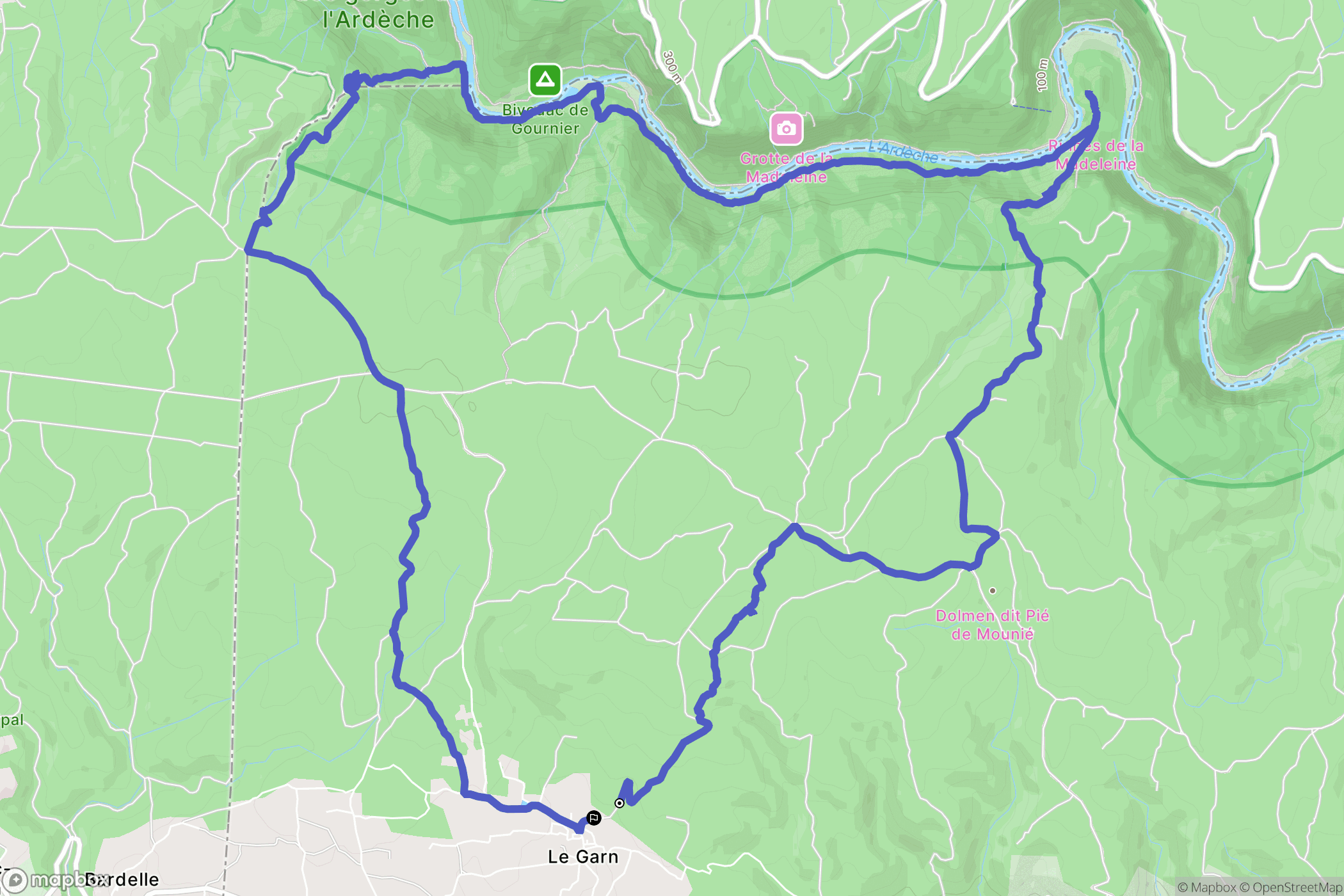 Le Garn : carte du parcours de randonnée - France