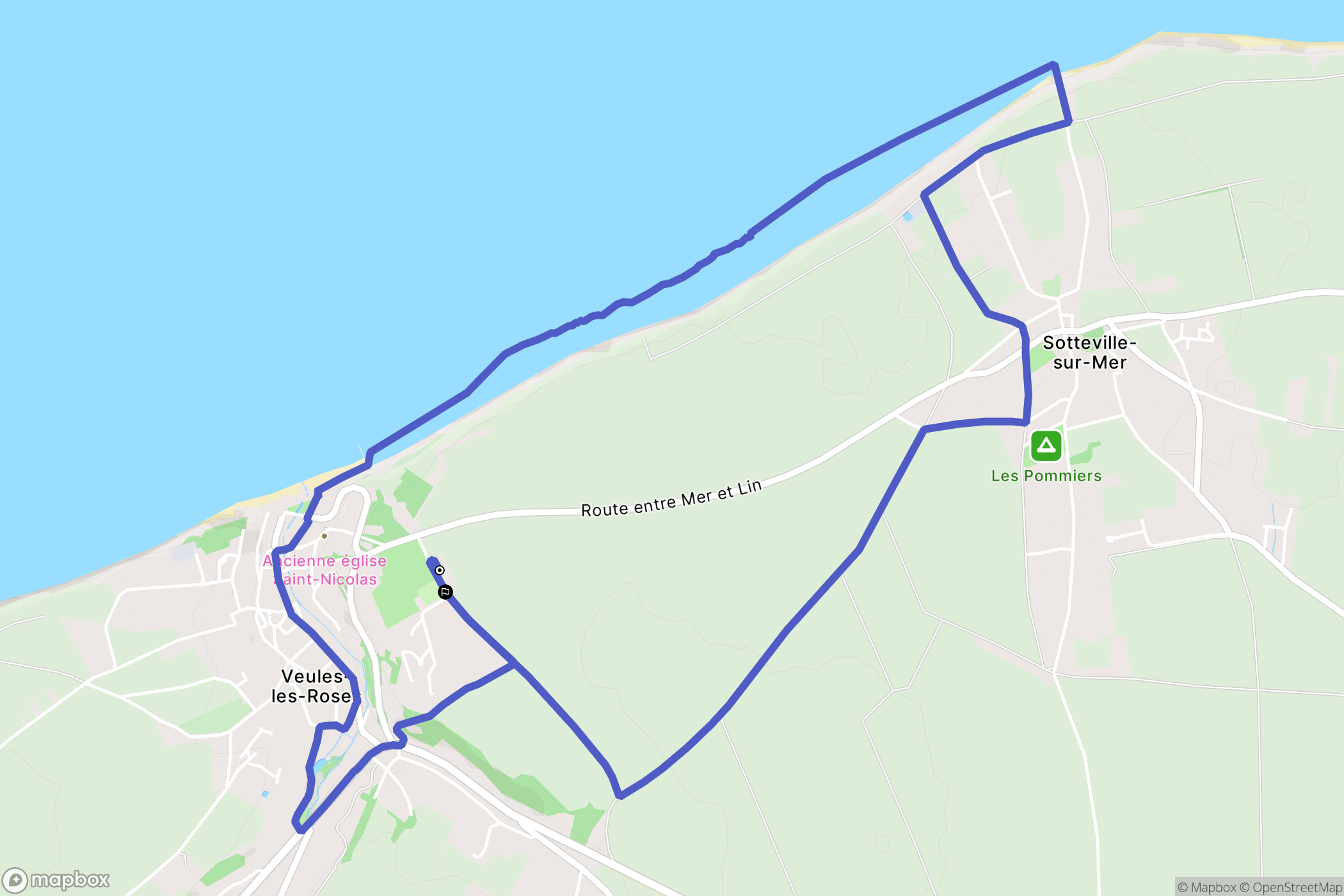 Sotteville-sur-Mer : carte du parcours de randonnée - France