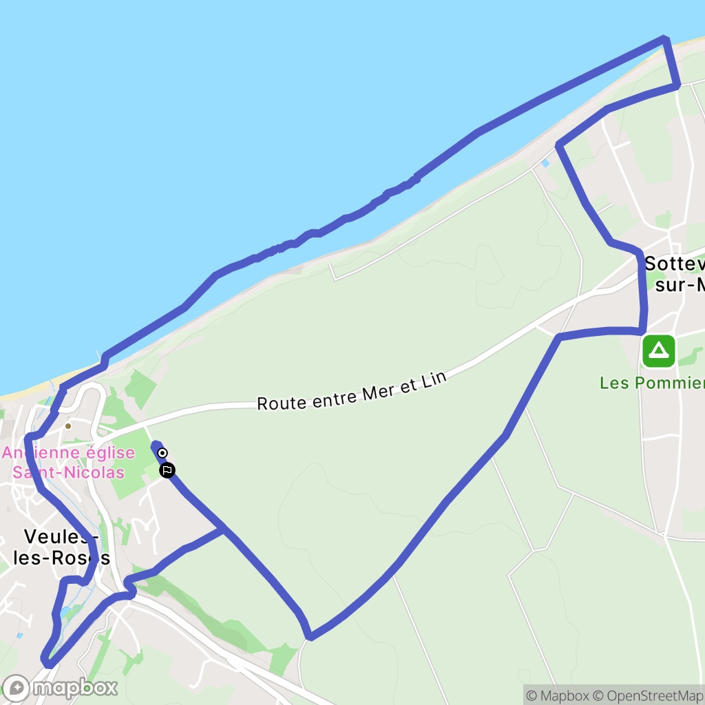 Sotteville-sur-Mer : carte du parcours de randonnée - France