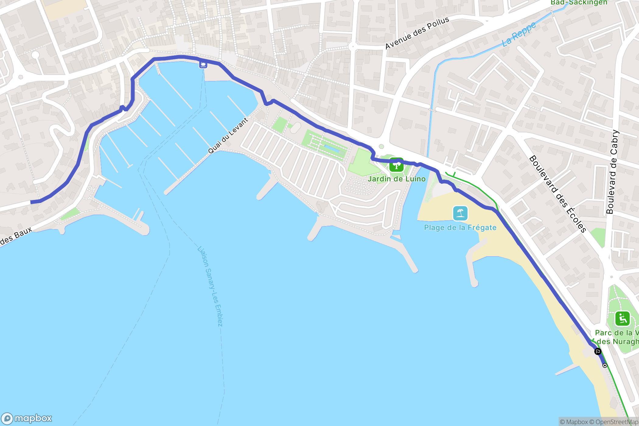 Six-Fours-les-Plages : carte du parcours de randonnée - France