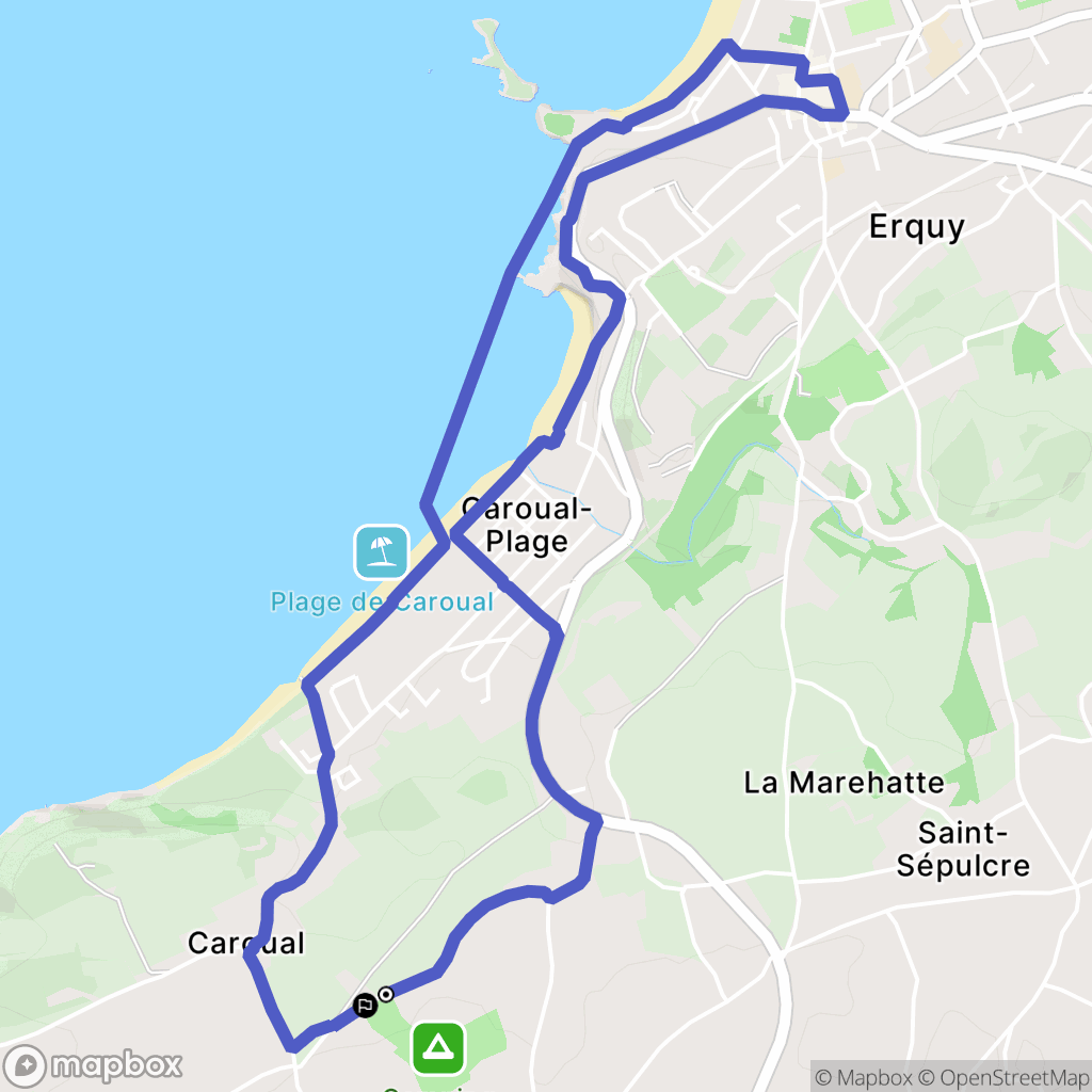 Erquy : carte du parcours de randonnée - France