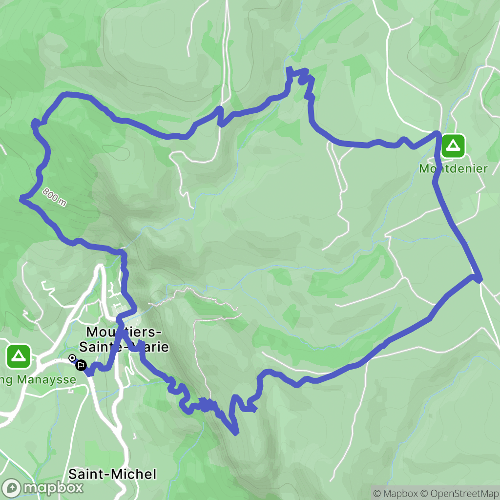 Moustiers-Sainte-Marie : carte du parcours de randonnée - France