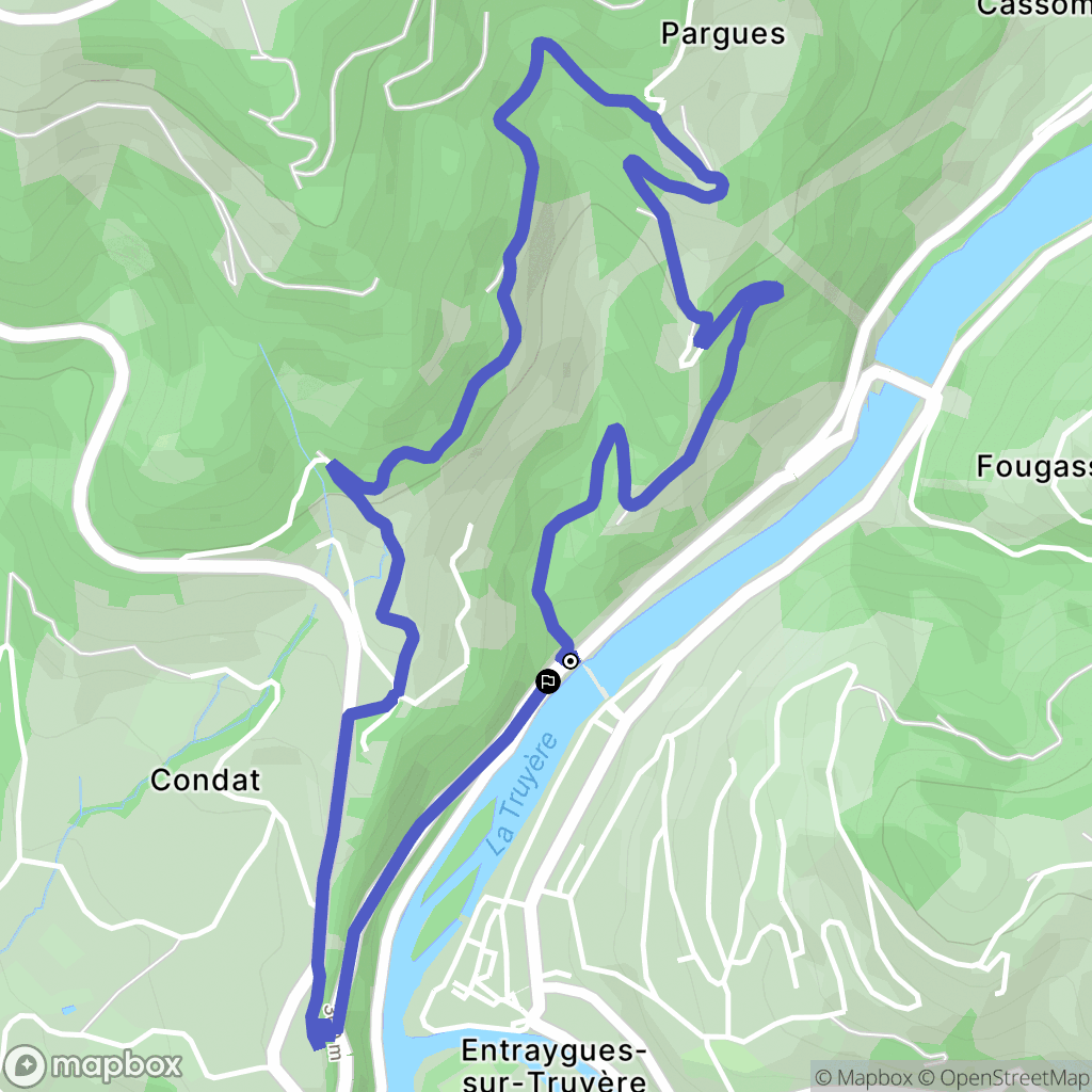 Entraygues-sur-Truyère : carte du parcours de randonnée - France