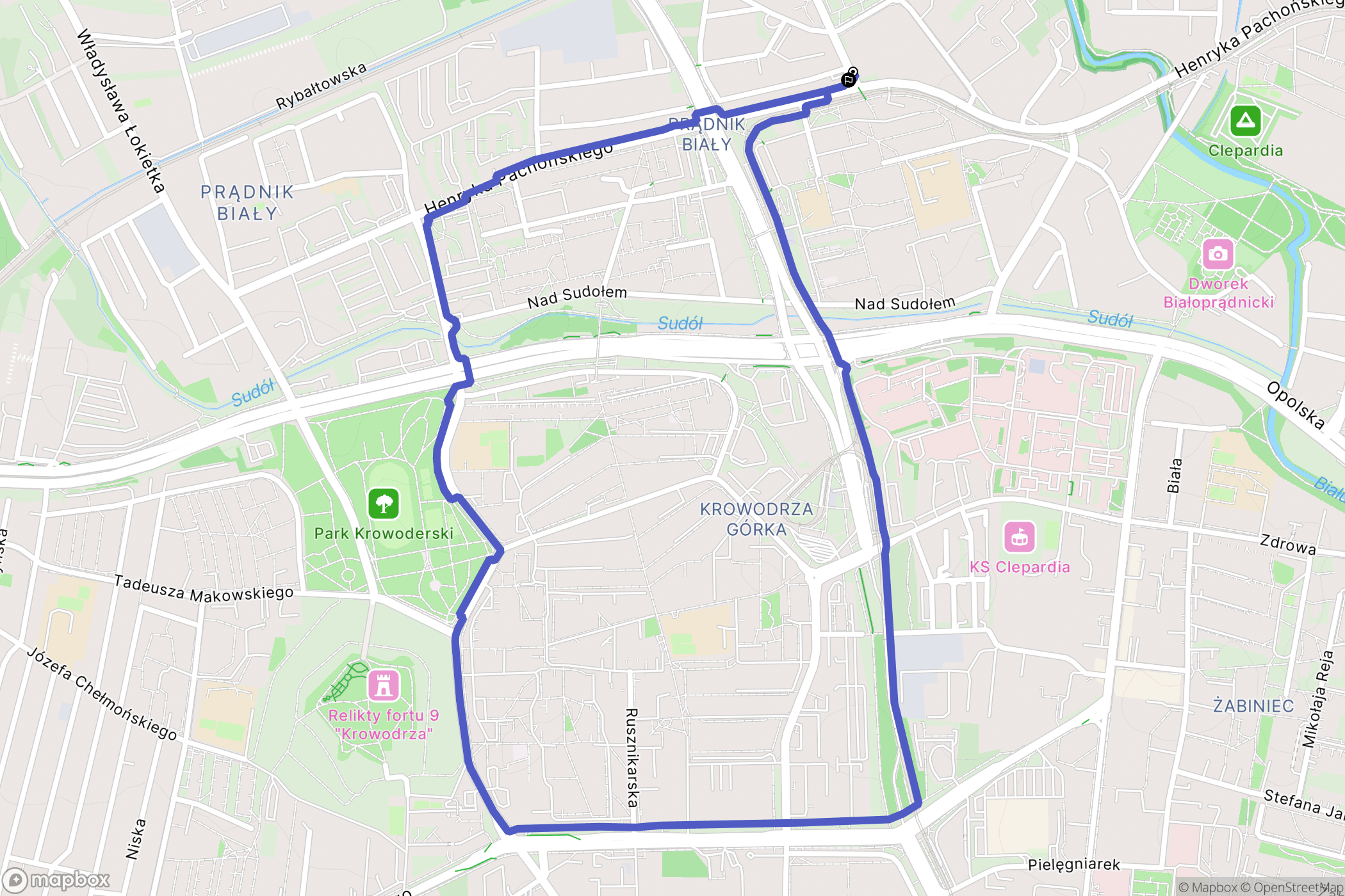 Kraków: mapa trasy - Poland