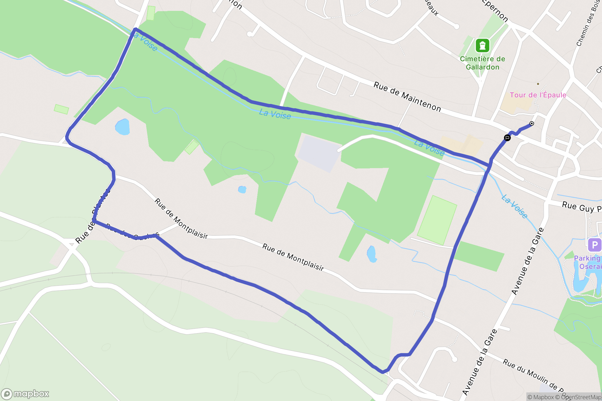 Gallardon : carte du parcours de randonnée - France