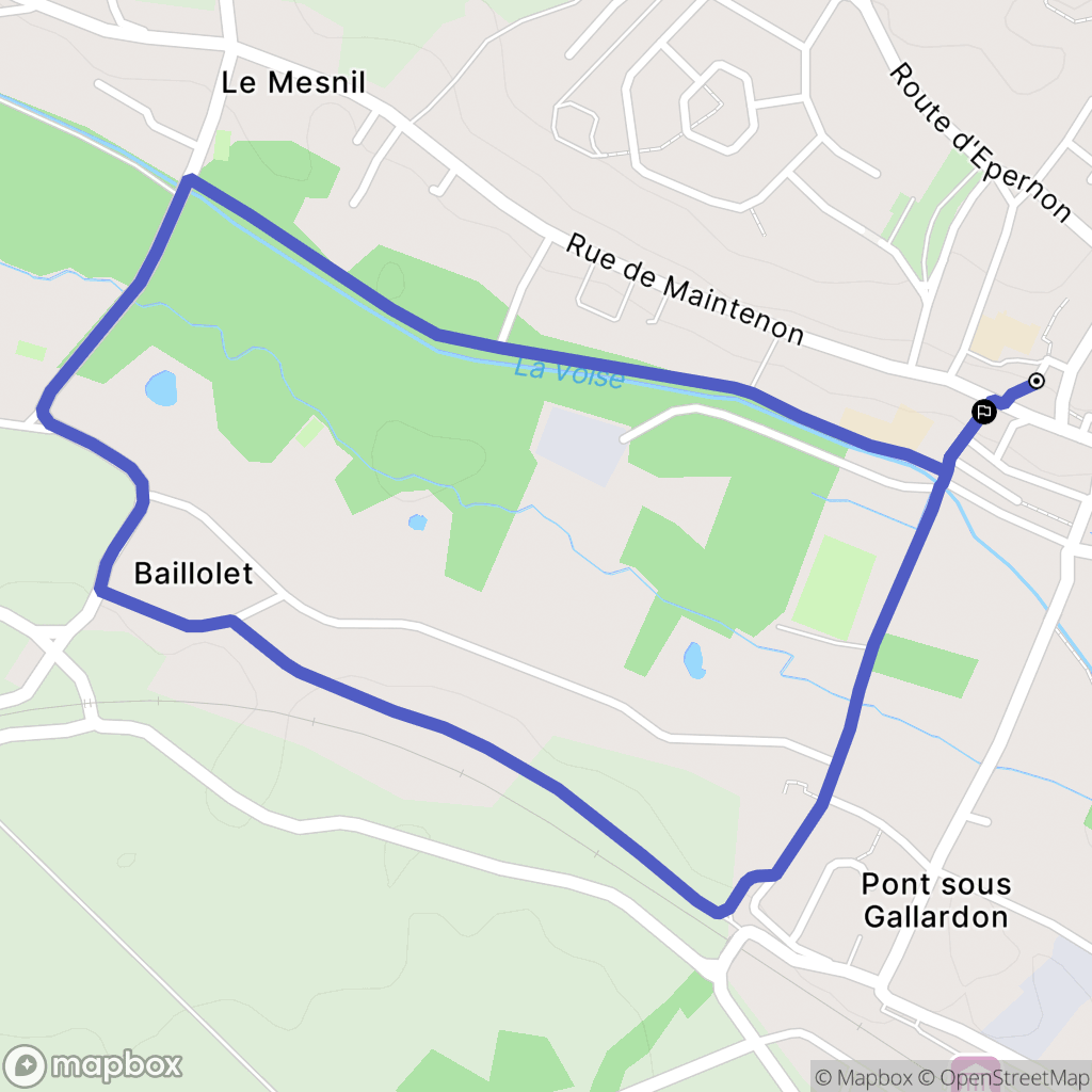 Gallardon : carte du parcours de randonnée - France