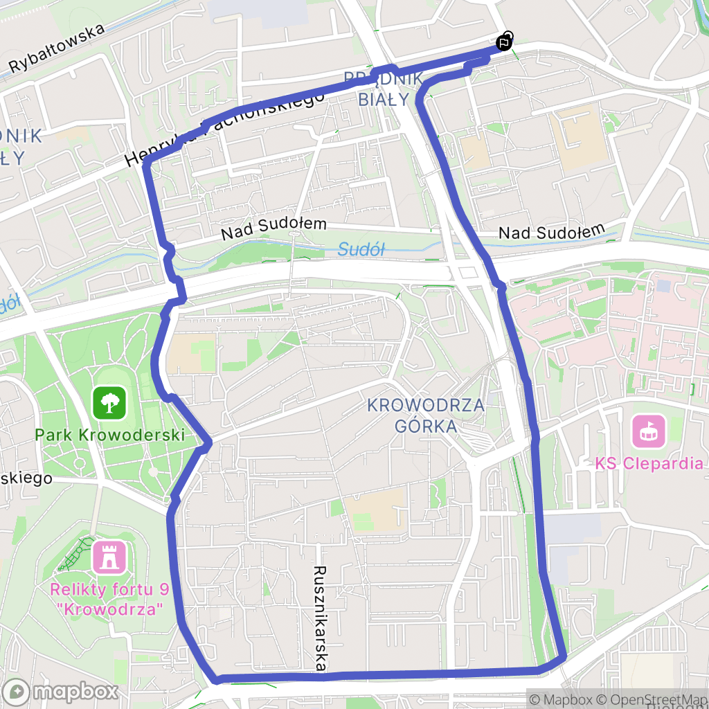 Kraków: mapa trasy - Poland