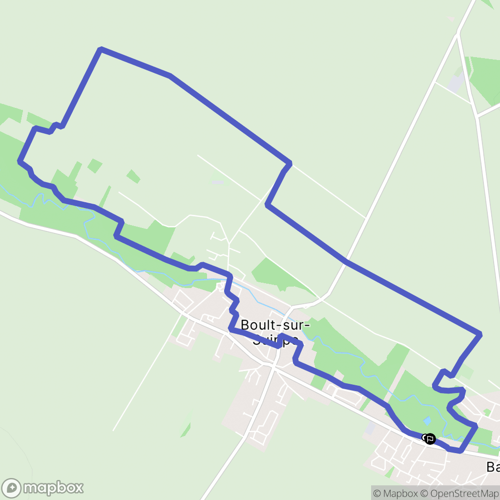 Bazancourt : carte du parcours de randonnée - France