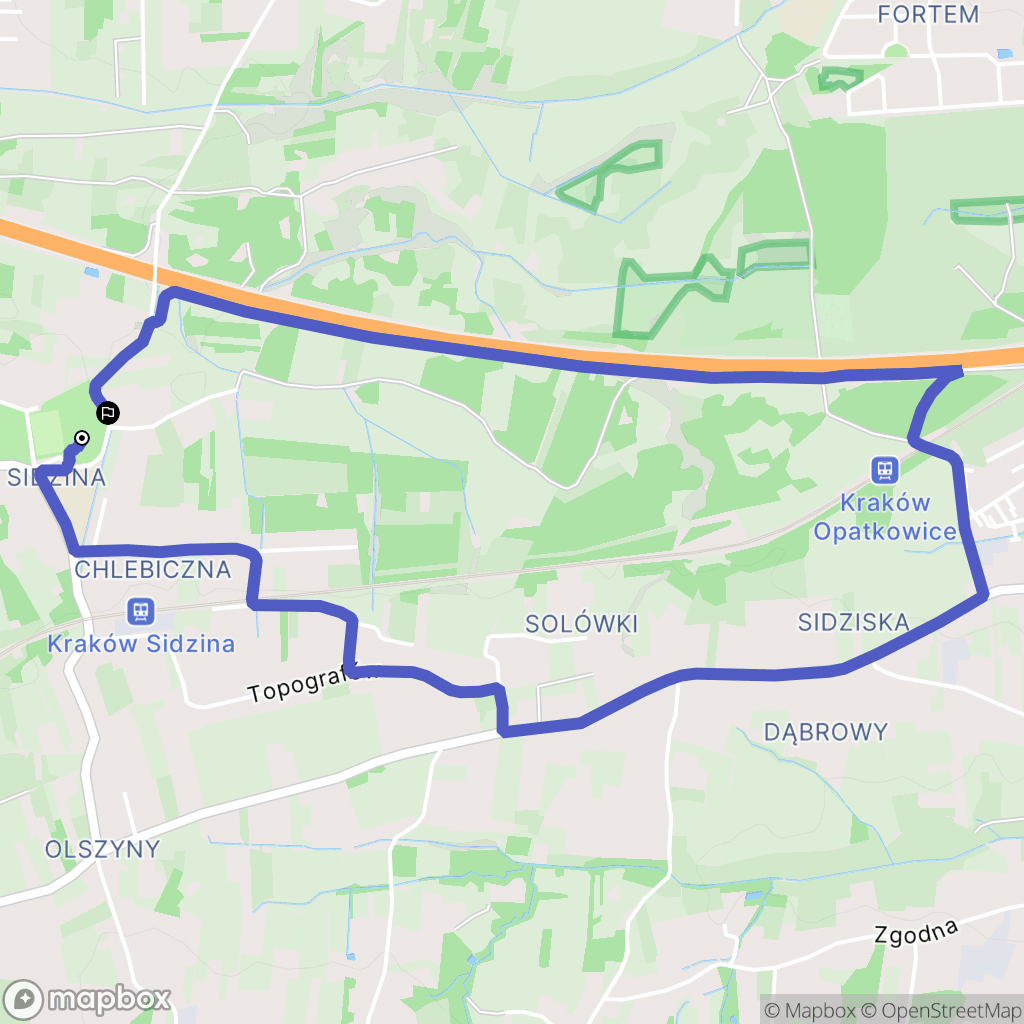Kraków: mapa trasy - Poland