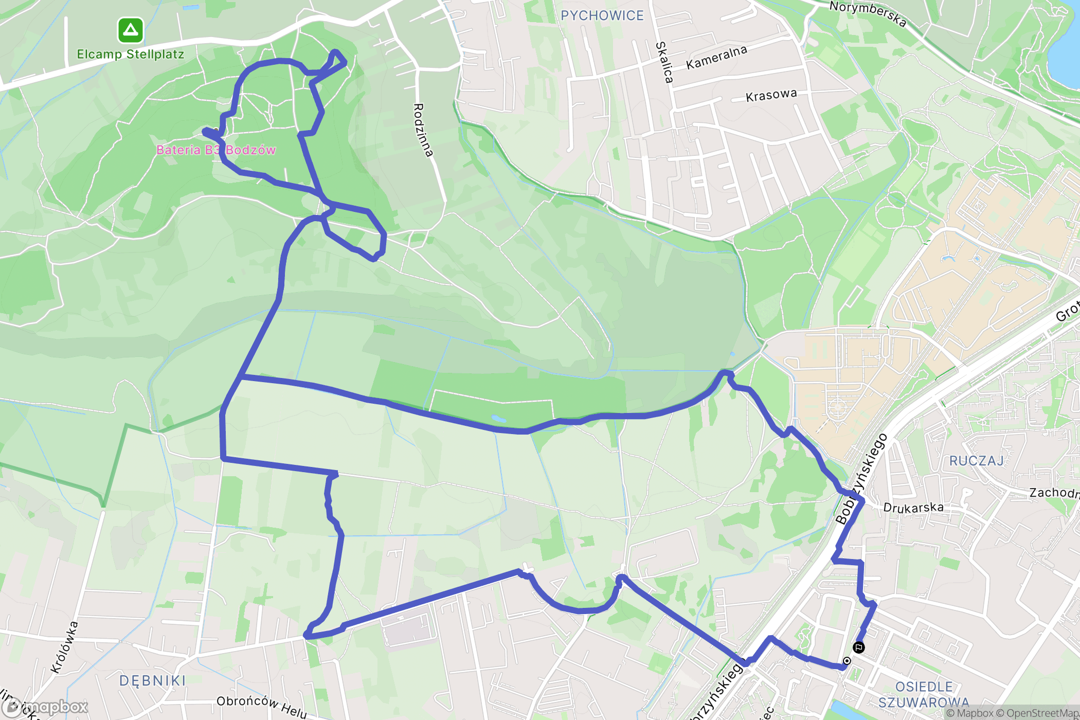 Kraków: mapa trasy - Poland