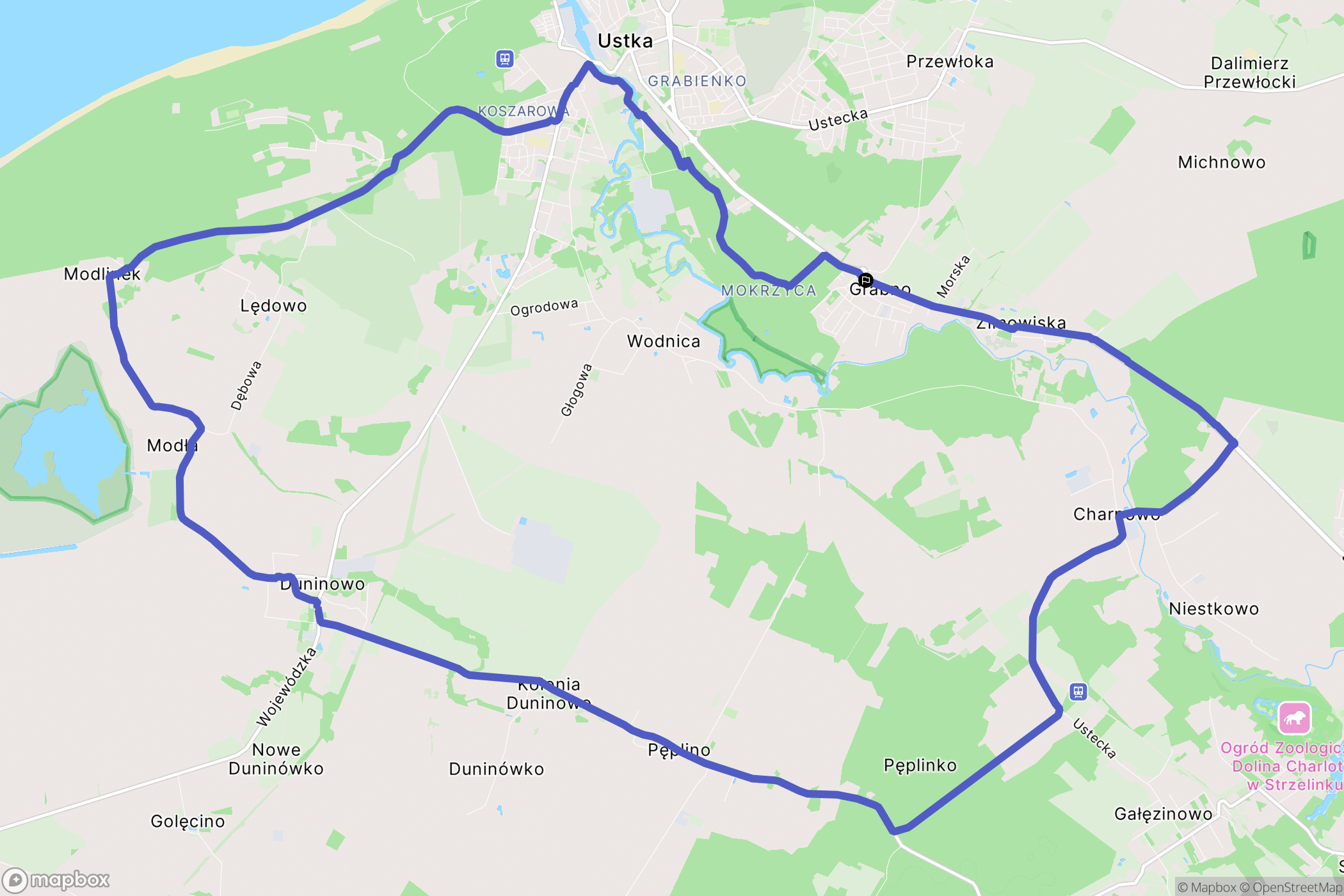 Powiat słupski: mapa trasy - Poland
