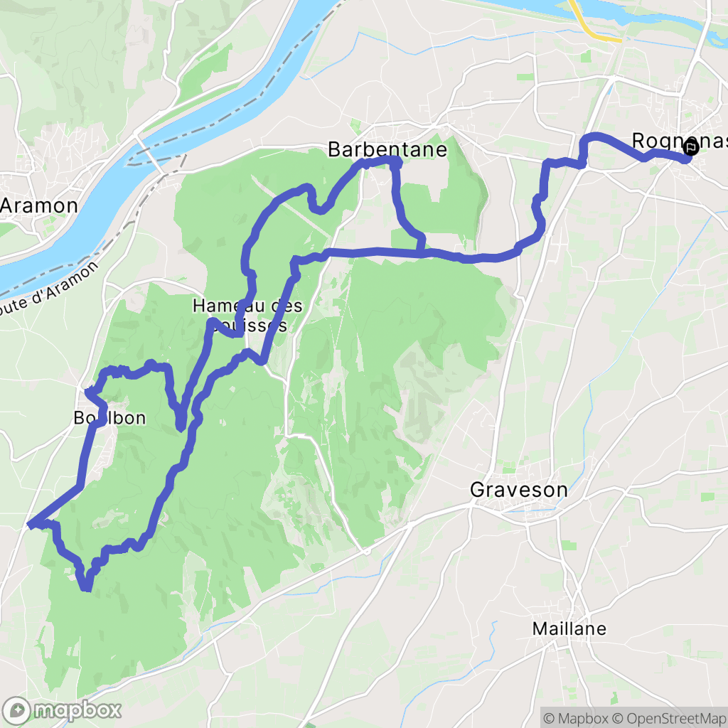 Rognonas : carte du parcours de randonnée - France