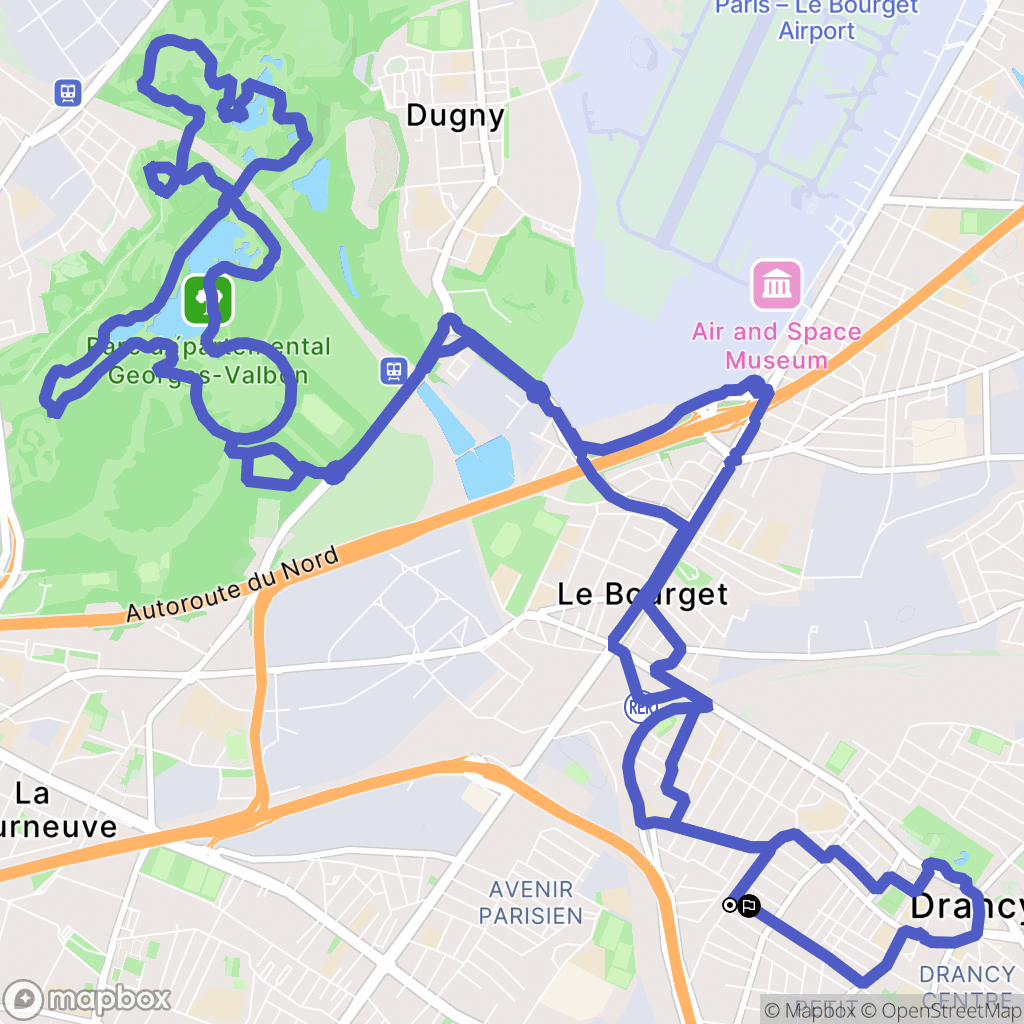 Drancy : carte du parcours de randonnée - France