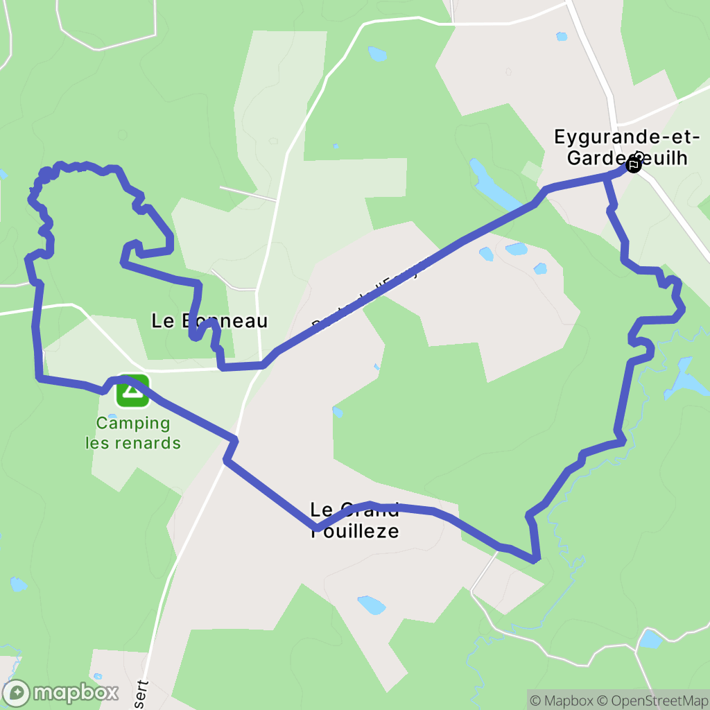 Eygurande-et-Gardedeuil : carte du parcours de randonnée - France
