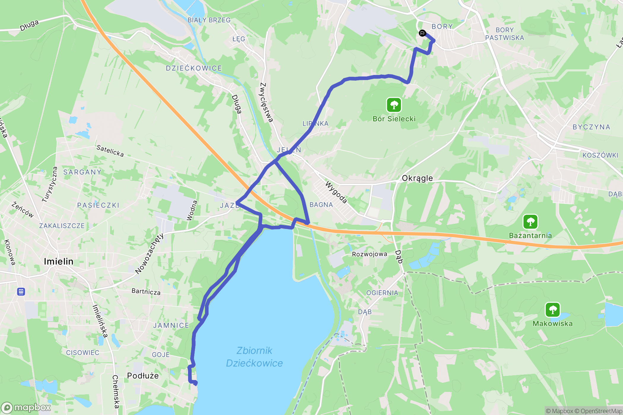 Jaworzno: mapa trasy - Poland