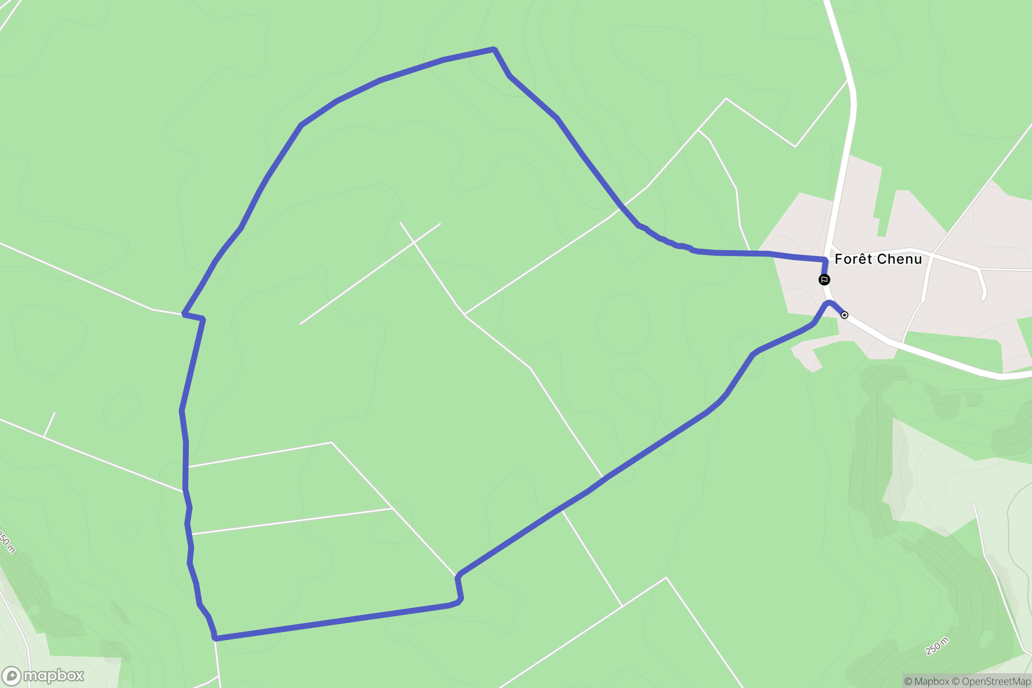 Chamoy : carte du parcours de randonnée - France
