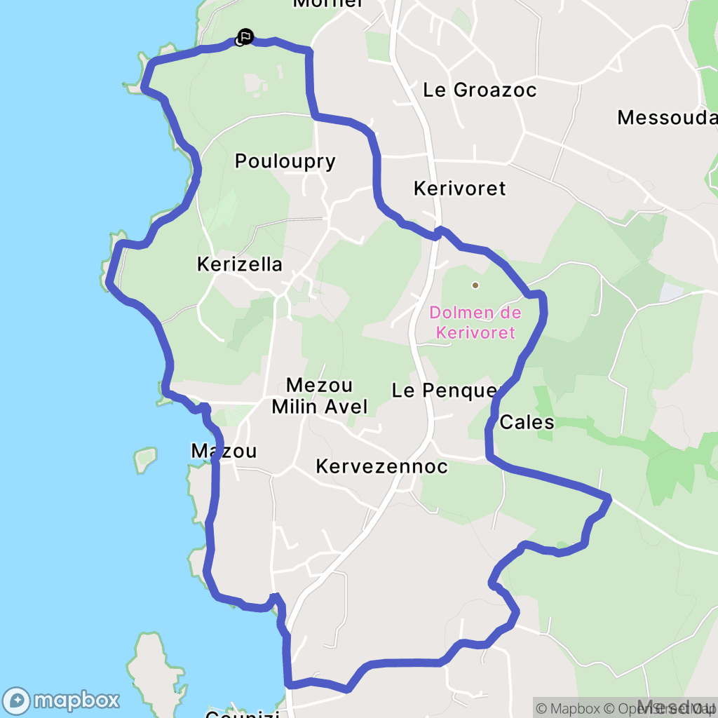 Porspoder : carte du parcours de randonnée - France