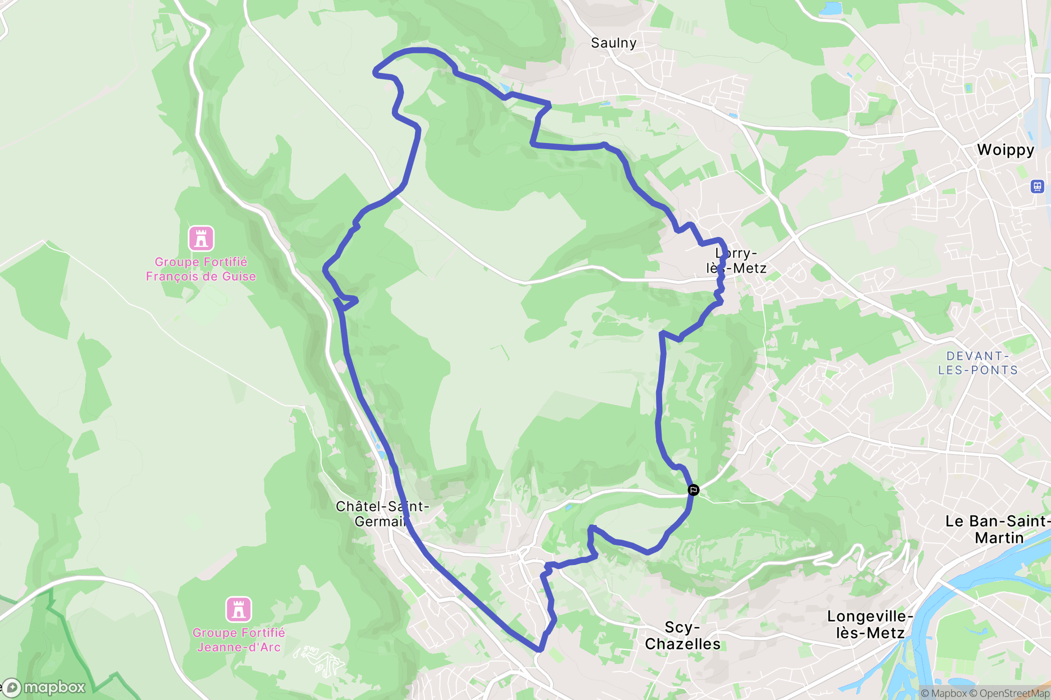 Scy-Chazelles : carte du parcours de randonnée - France
