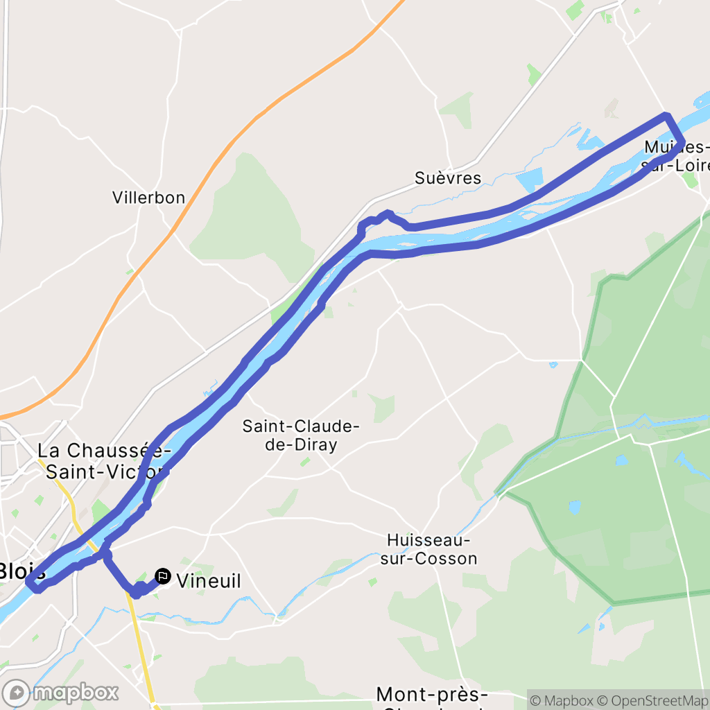 Vineuil : carte du parcours de randonnée - France