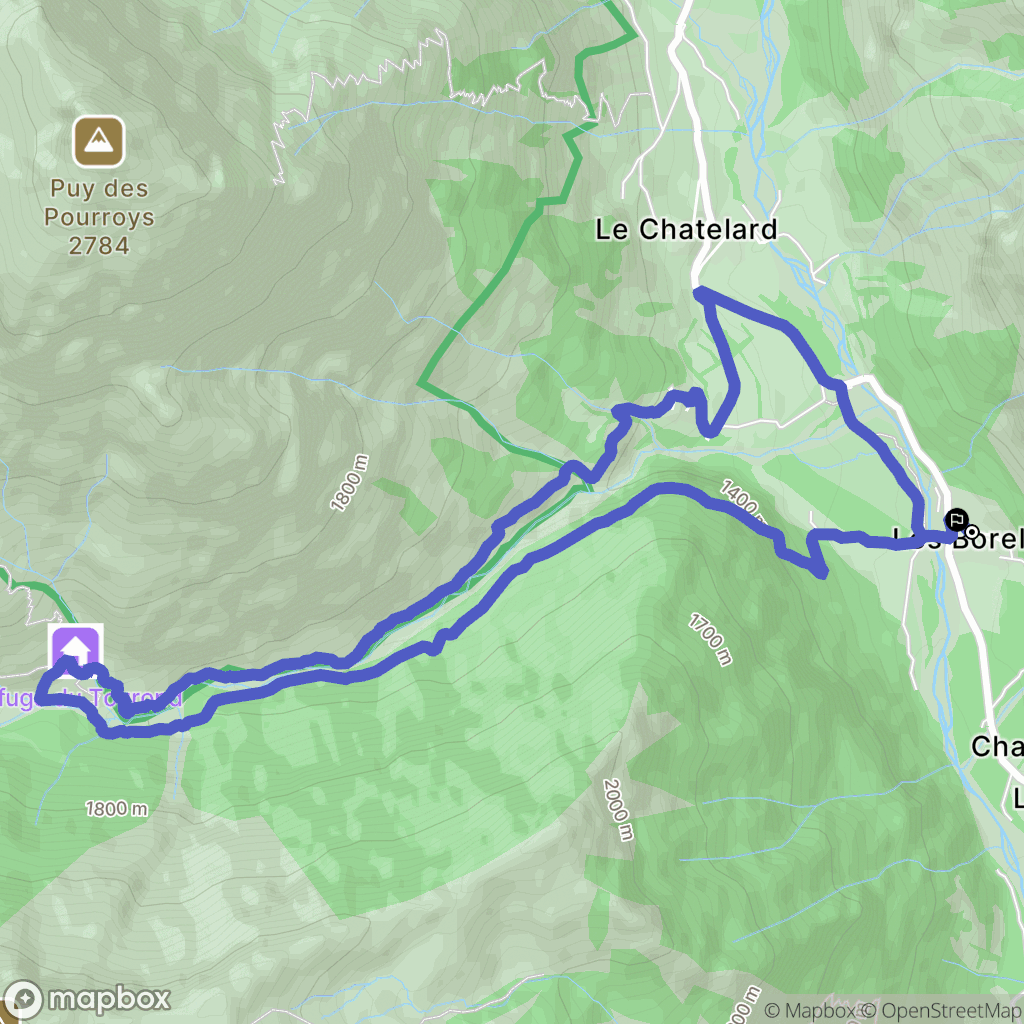 Champoléon : carte du parcours de randonnée - France