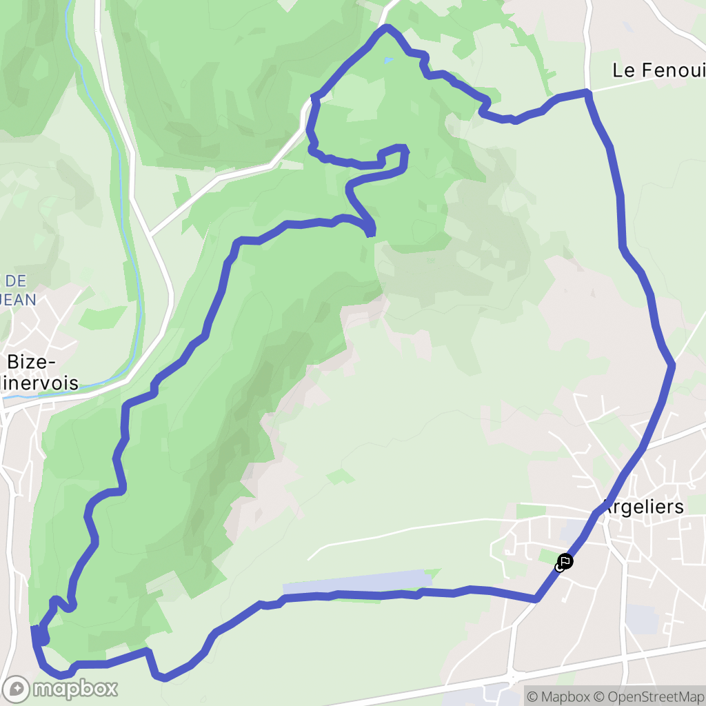 Argeliers : carte du parcours de randonnée - France