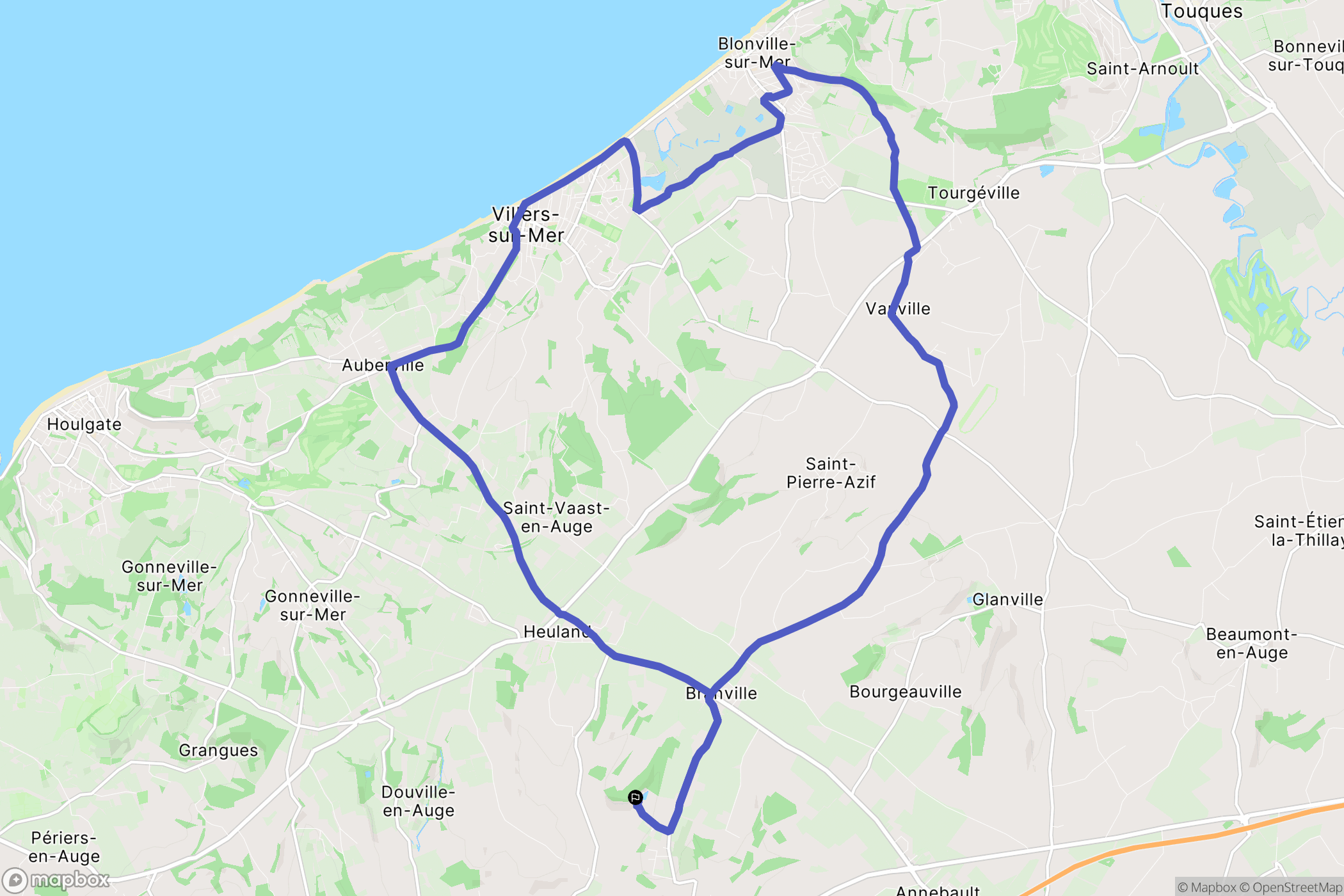 Branville : carte du parcours de randonnée - France