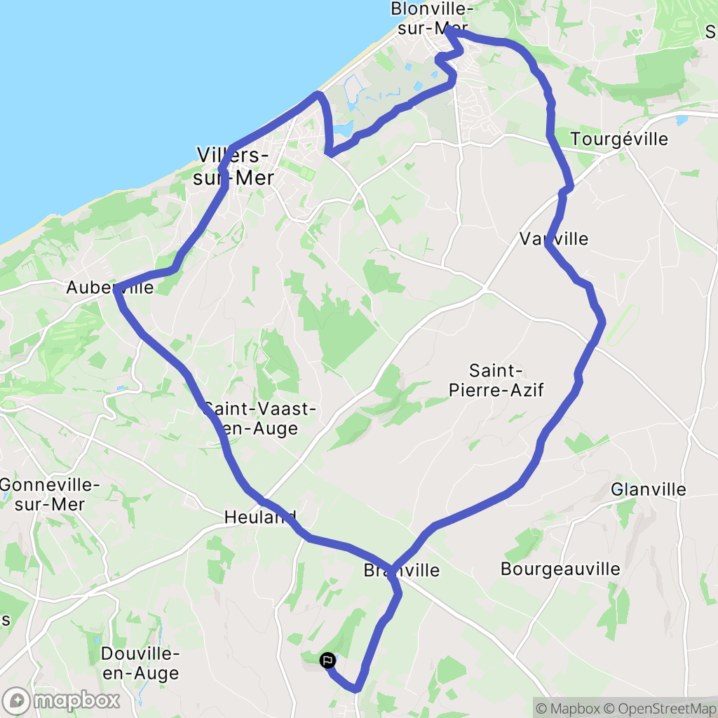 Branville : carte du parcours de randonnée - France
