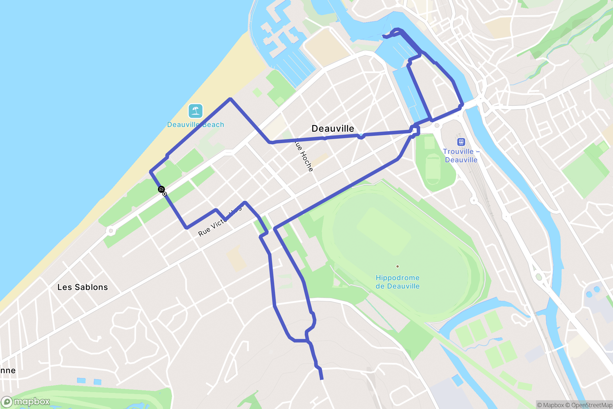 Deauville : carte du parcours de randonnée - France